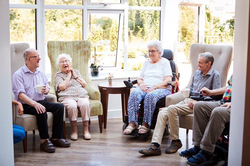 Seniors socializing at Northern Alberta retirement community