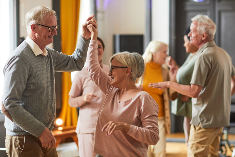 Seniors Dancing at an Independent or Assisted Living Community in Northern Alberta