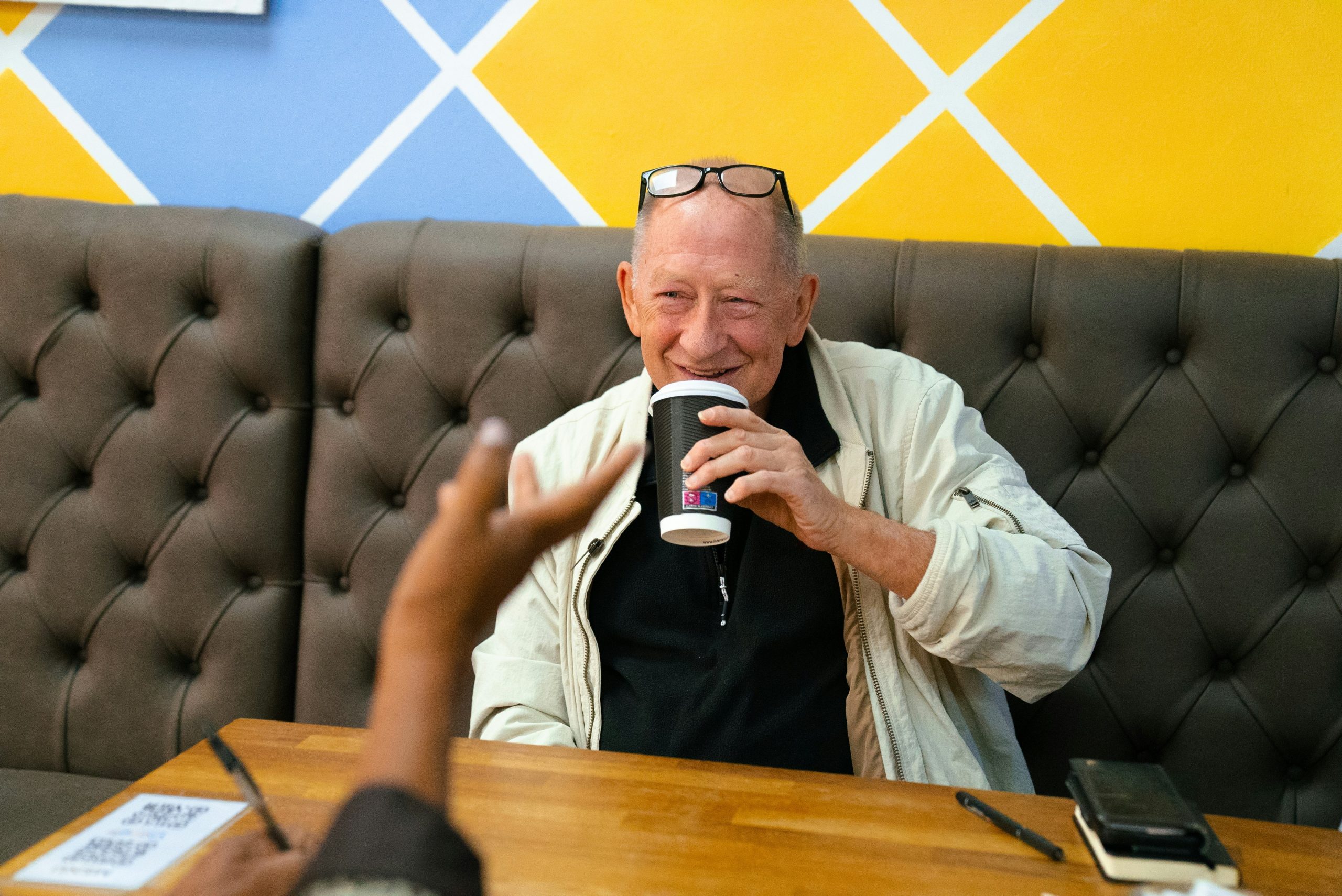 senior man drinking coffee